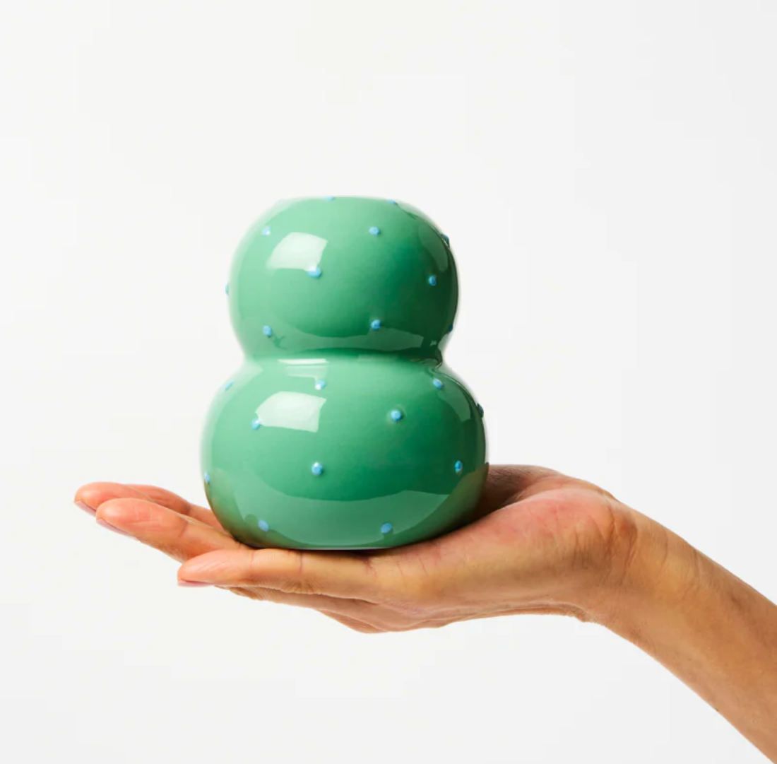 Green Blue Dotty Vase