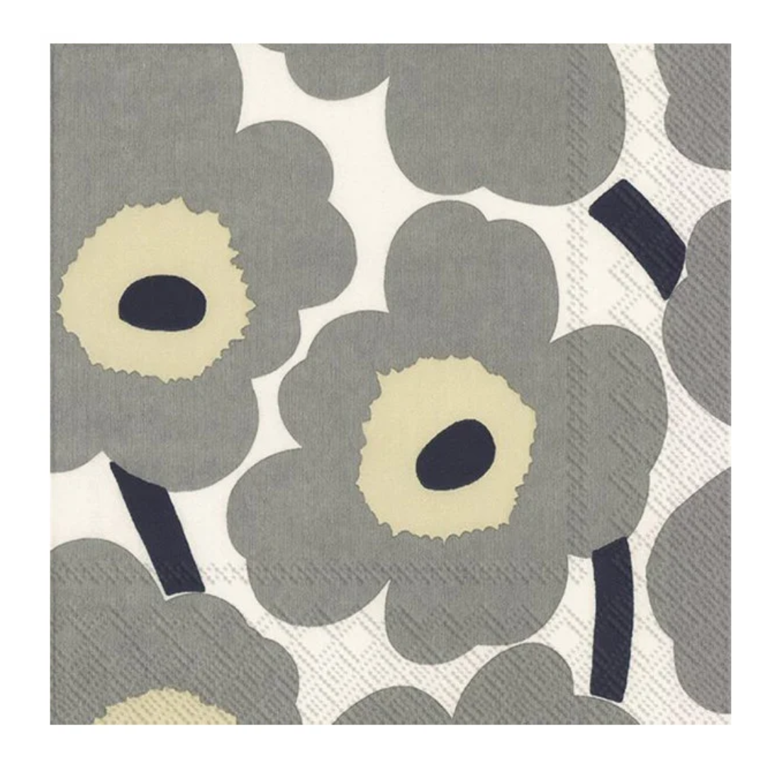Unikko Grey + White Napkin | 20 Pack
