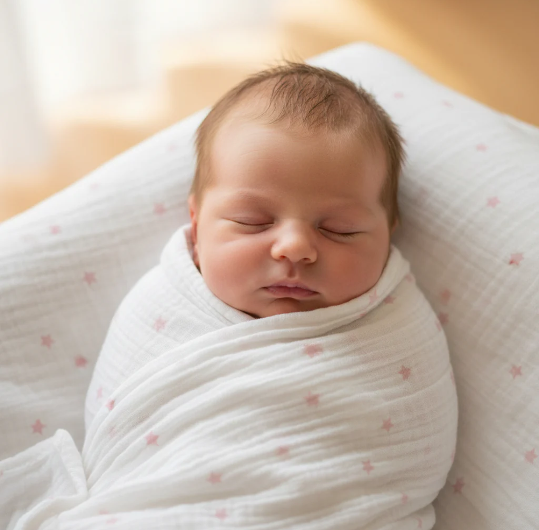 Muslin Swaddle | Pink Stars