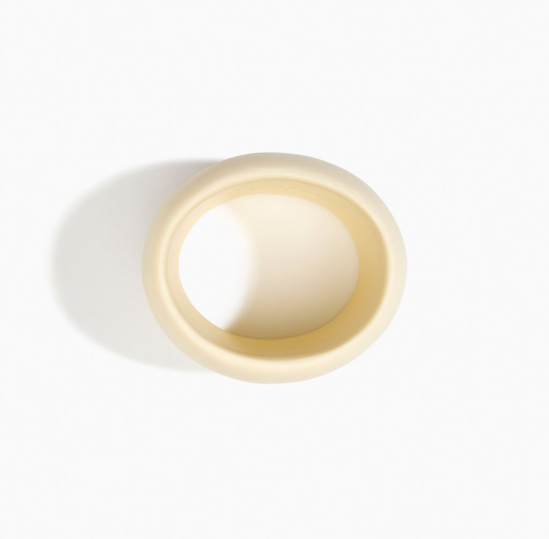 Large Organic Oval Bangle | Cream