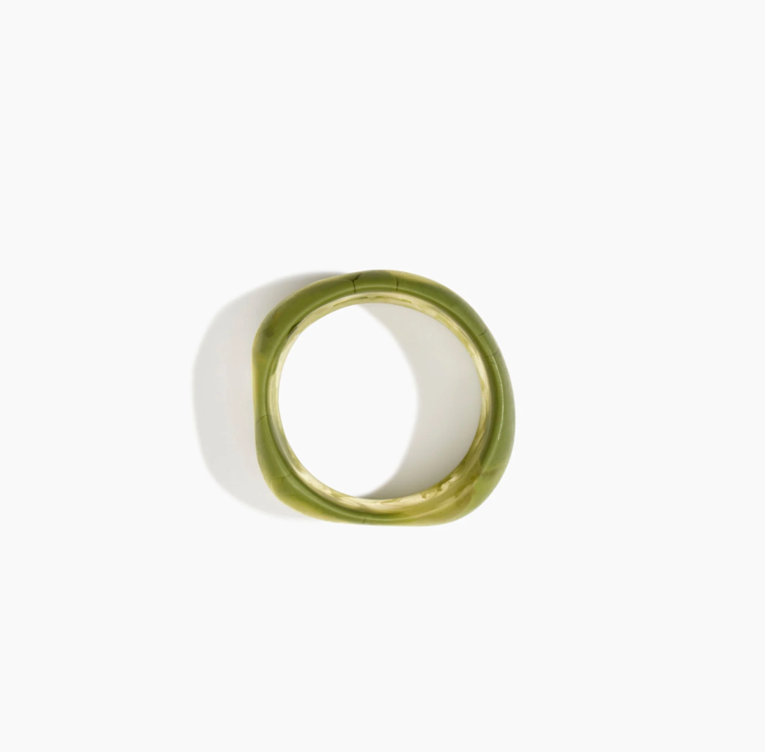 Large Organic Bangle | Olive