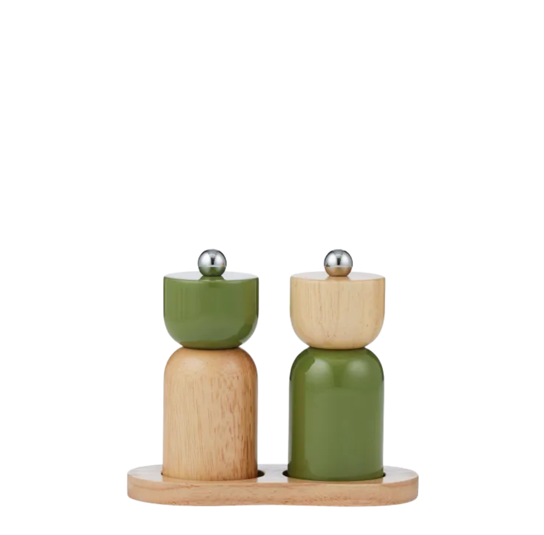 Wood S&P 3 Piece Set | Olive