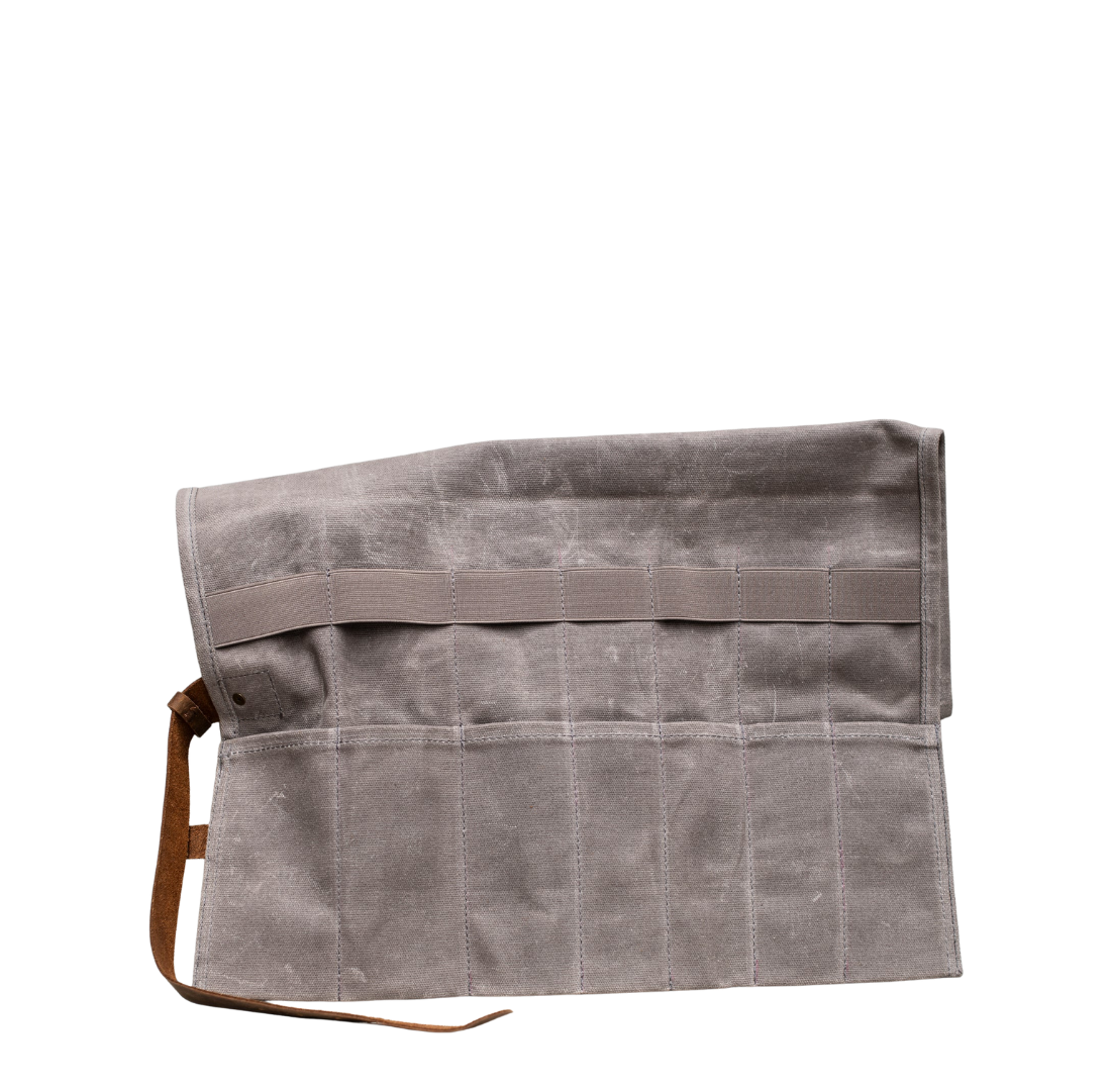 Waxed Canvas Utility Roll | Ash Grey