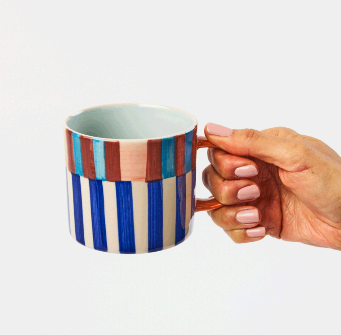 Bloomie Blue Stripe Mug