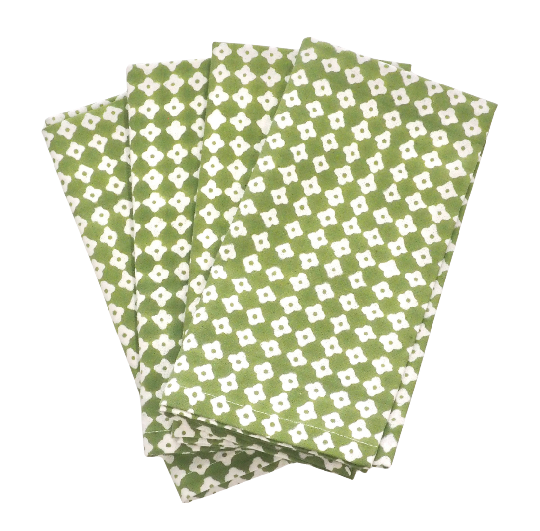 Napkin | Clover Flower | Green x 4