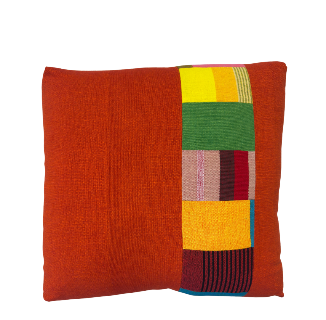 Burnt Orange | Red Patchwork Stripe