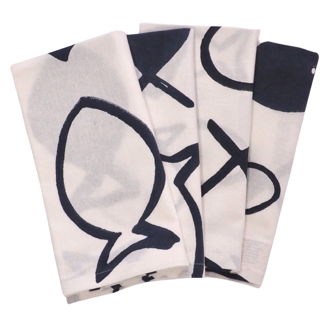 Napkin | Fishy Swimming | Indigo x 4