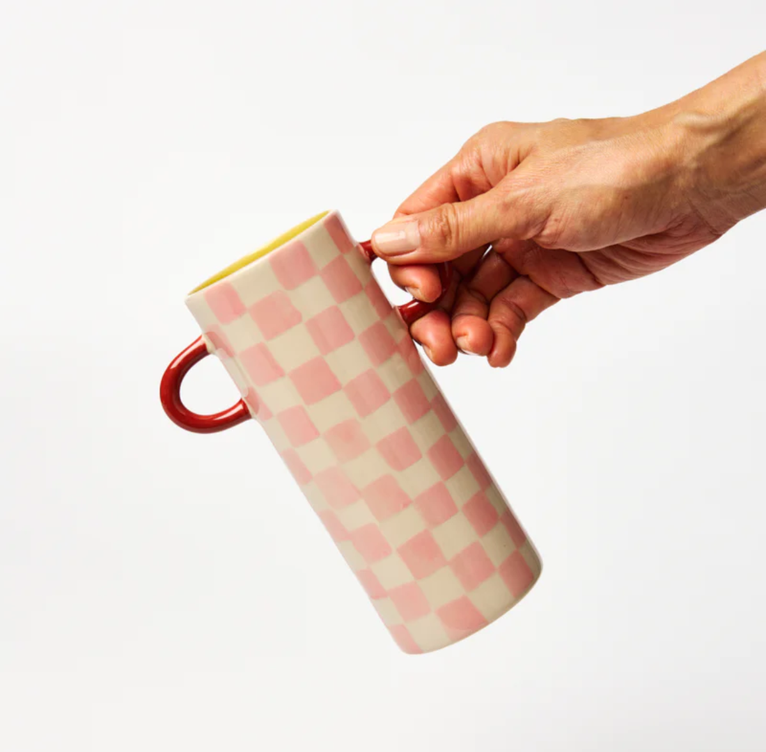 Griffe Bud Vase | Pink Check