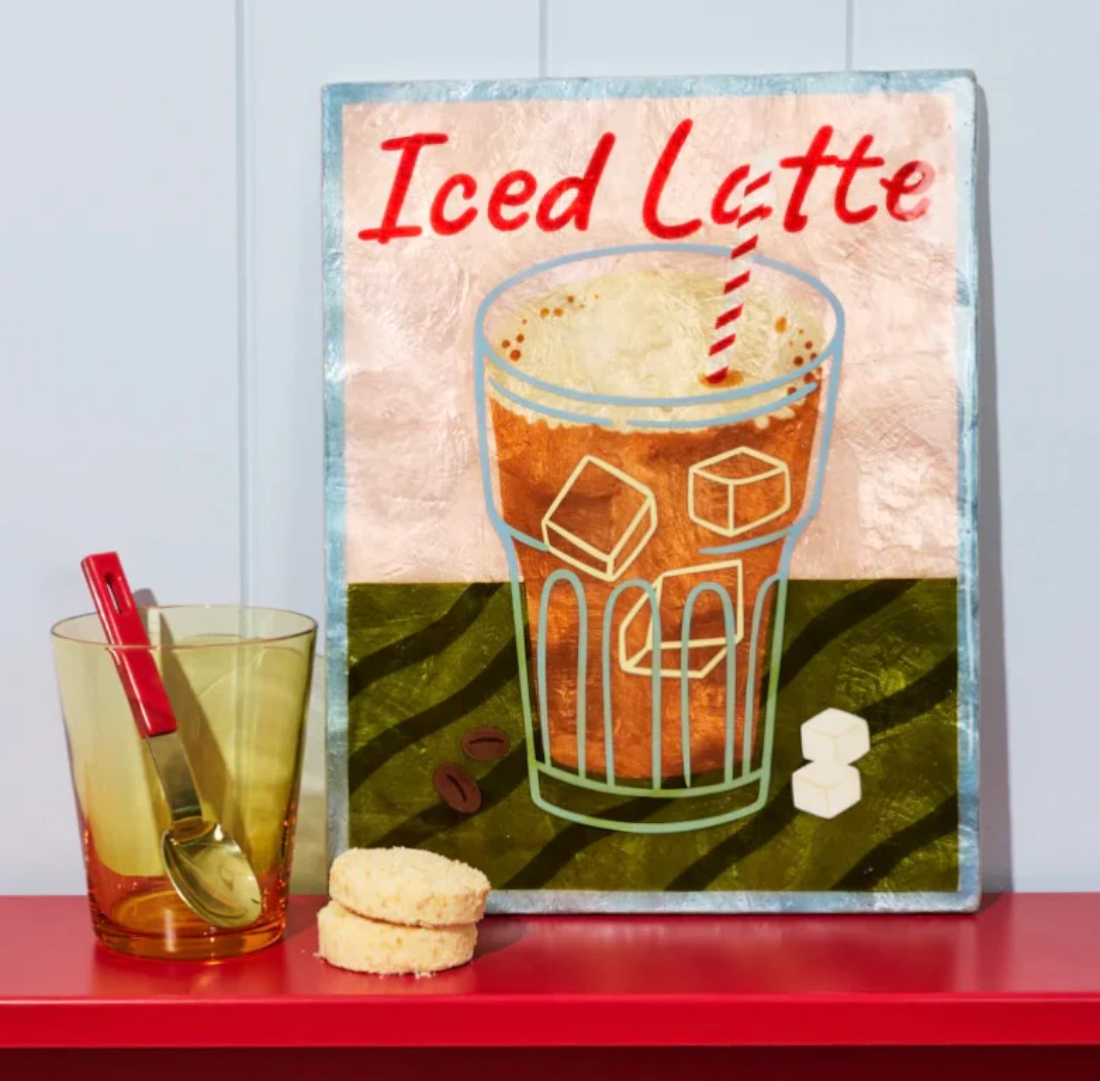 Barista Wall Art Iced Latte Tile