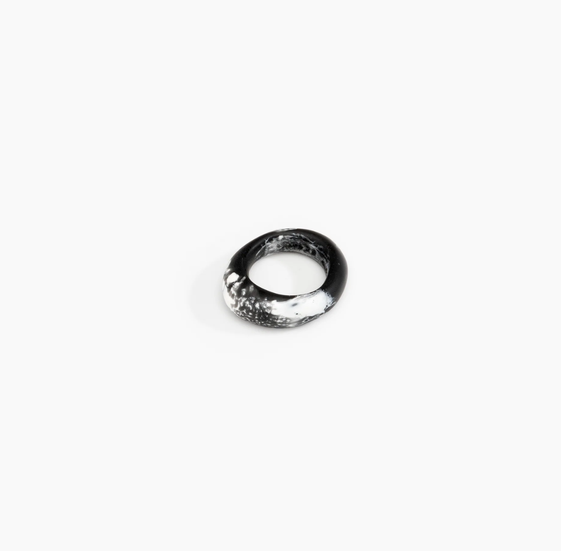 Slate Ring | Black Marble