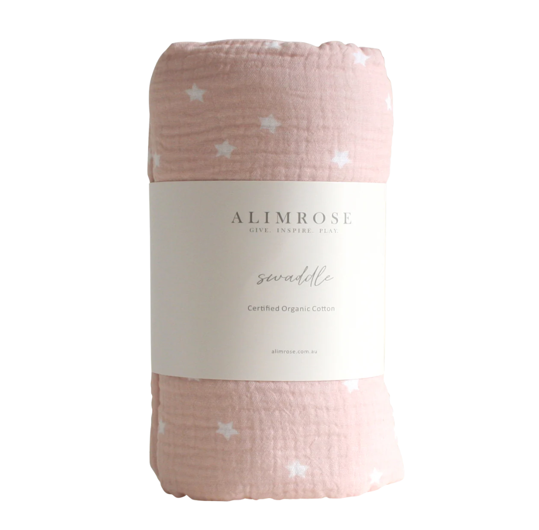 Muslin Swaddle | Starry Night | Pink