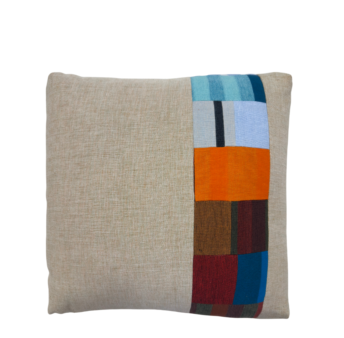 Patchwork Stripe Neutral Base | Orange + Sky