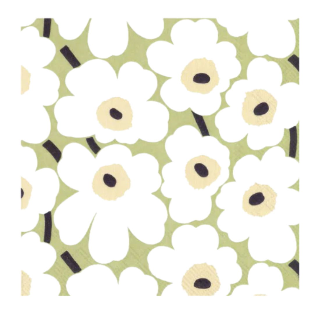 Mini Unikko Light Green Napkin | 20 Pack