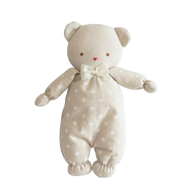 Baby Ted 25cm | White Linen Spot