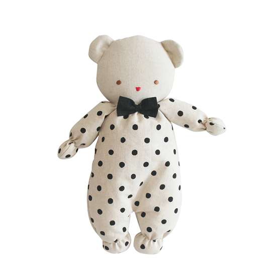 Baby Ted 25cm | Black Linen Spot