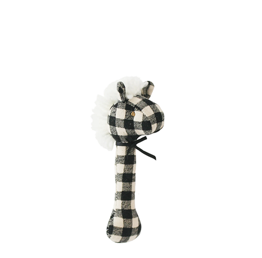 Horse Stick Rattle | Black Check