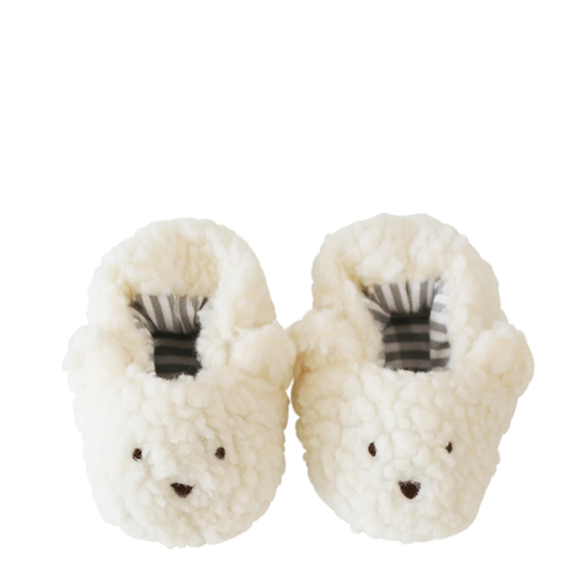 Sherpa Bear Booties | Ivory | 0-6mths