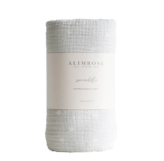 Muslin Swaddle | Starry Night | Grey