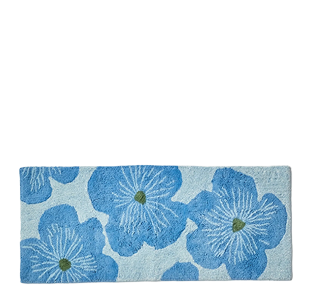 Jardin Blue Long Bath Mat
