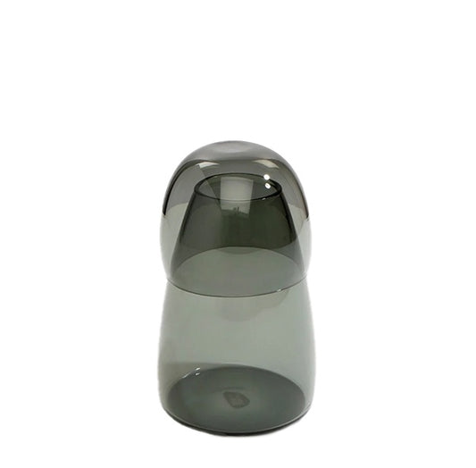 Glass Pebble Carafe + Glass | Clear Black