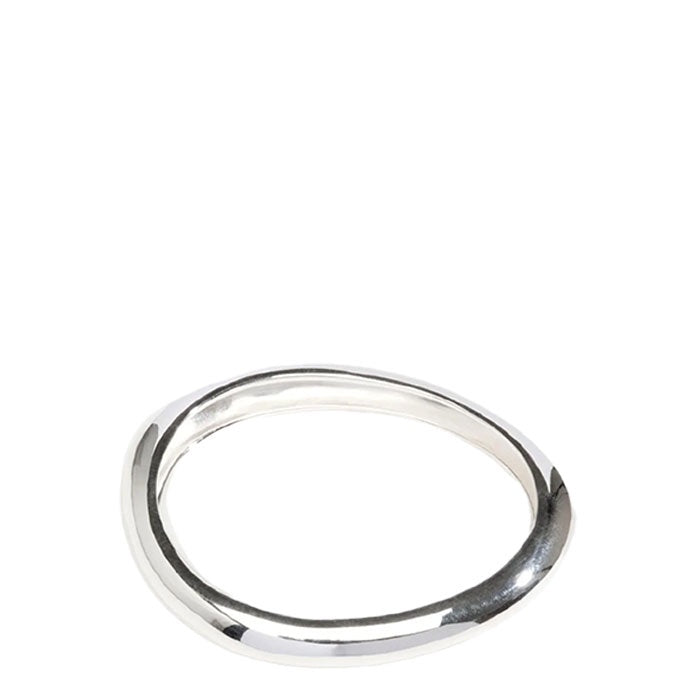 Rock Wishbone Bangle | Silver Plated Brass
