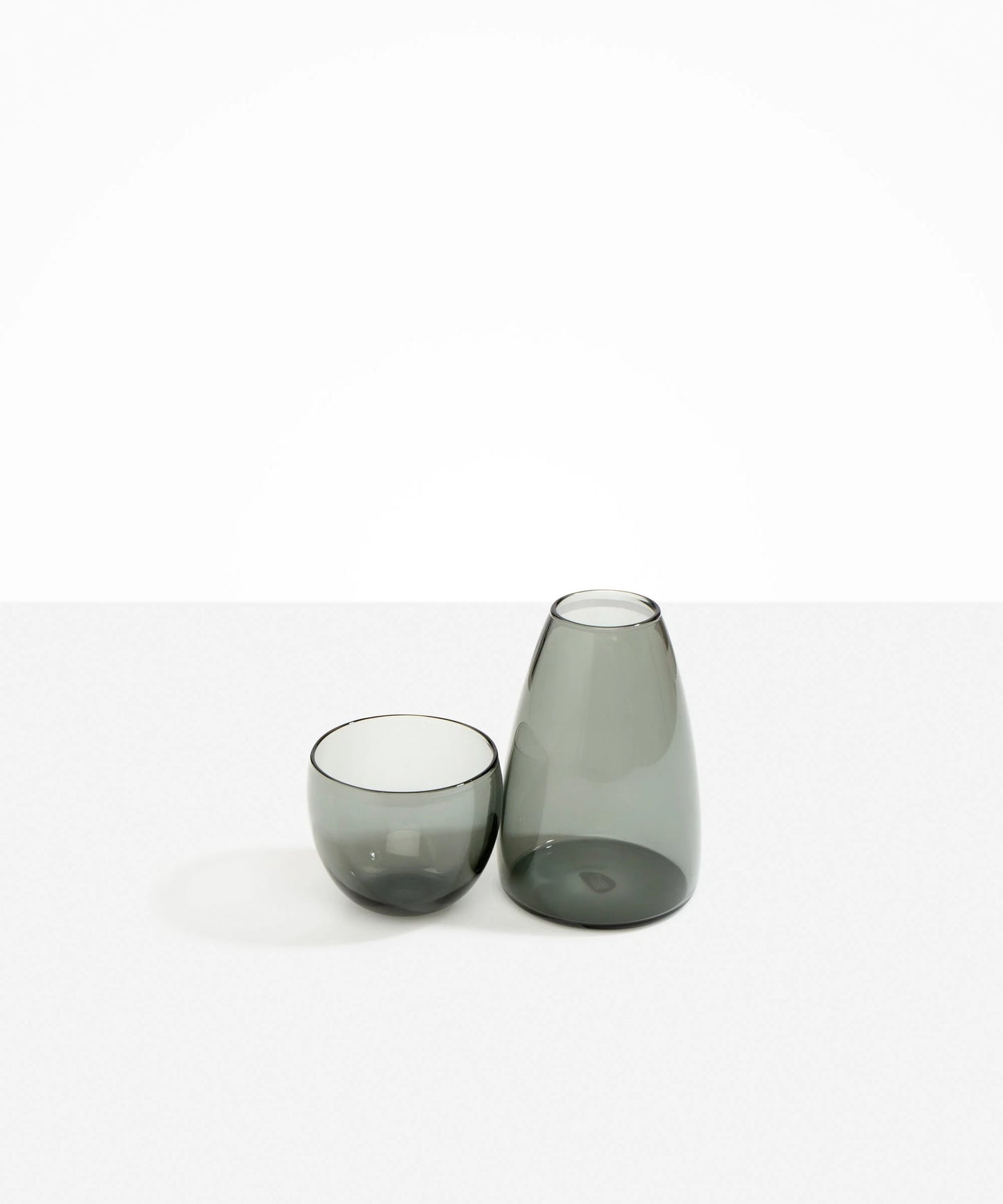 Glass Pebble Carafe + Glass | Clear Black