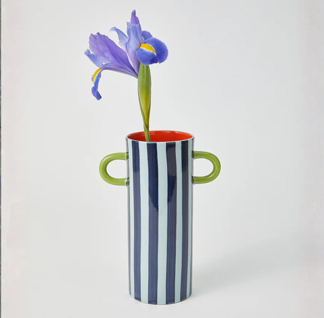 Griffe Tall Vase | Blue Stripe