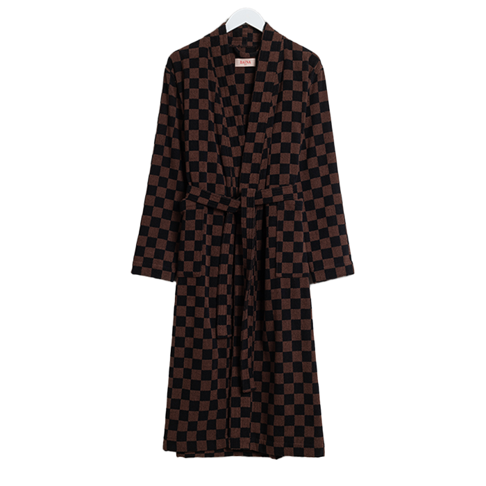 Baina Bath Robe | Tabac + Noir