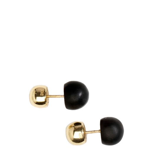 Ball Stud Earrings | Black | Small