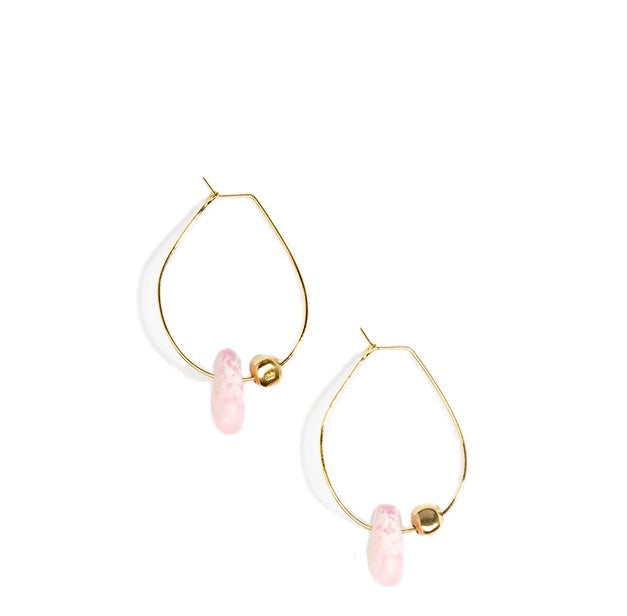 Joie De Vivre Earrings Gold | Shell Pink