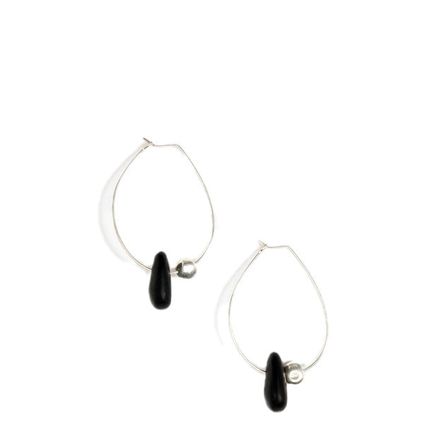 Joie De Vivre Earrings  Silver | Black