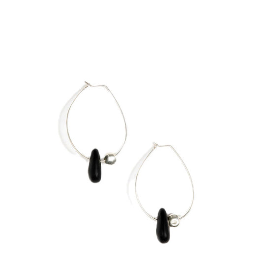 Joie De Vivre Earrings  Silver | Black