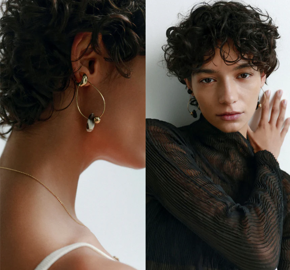 Joie De Vivre Earrings  Silver | Black