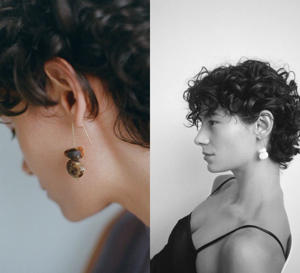 Temple Earth Wire Earring | Black