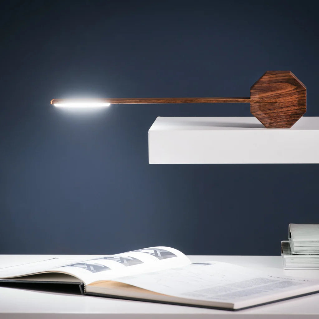 Gingko Octagon Desk Lamp | Natural Walnut