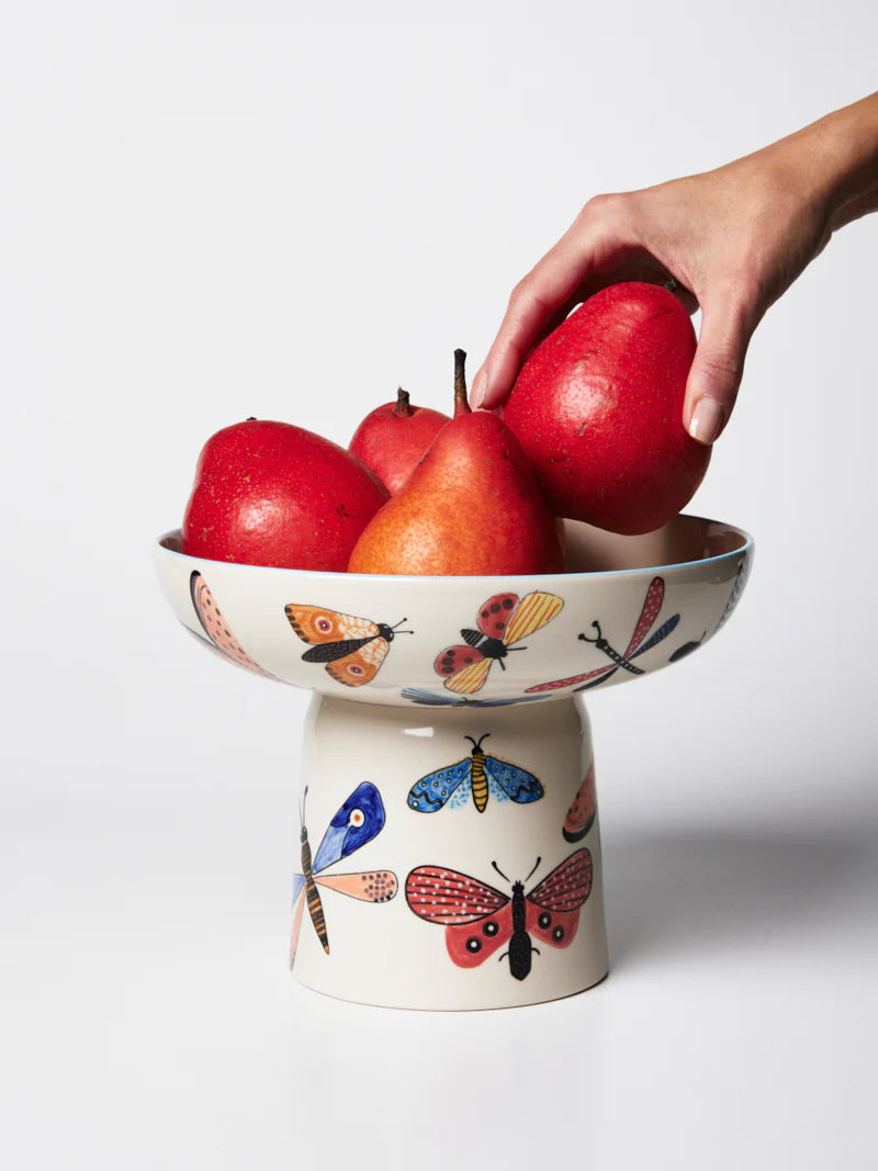 Moth Party Footed Bowl