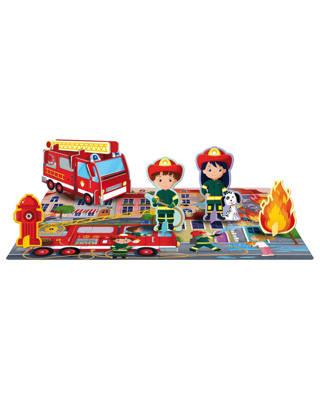 3D Puzzle & Book Set | Learn Words with Firefighters