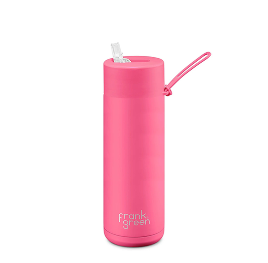 Ceramic Reusable Bottle 595ml | Neon Pink