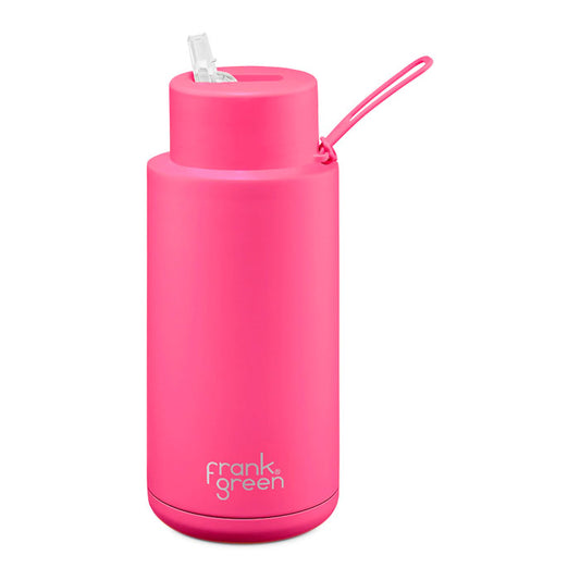 Ceramic Reusable Bottle 1L | Neon Pink