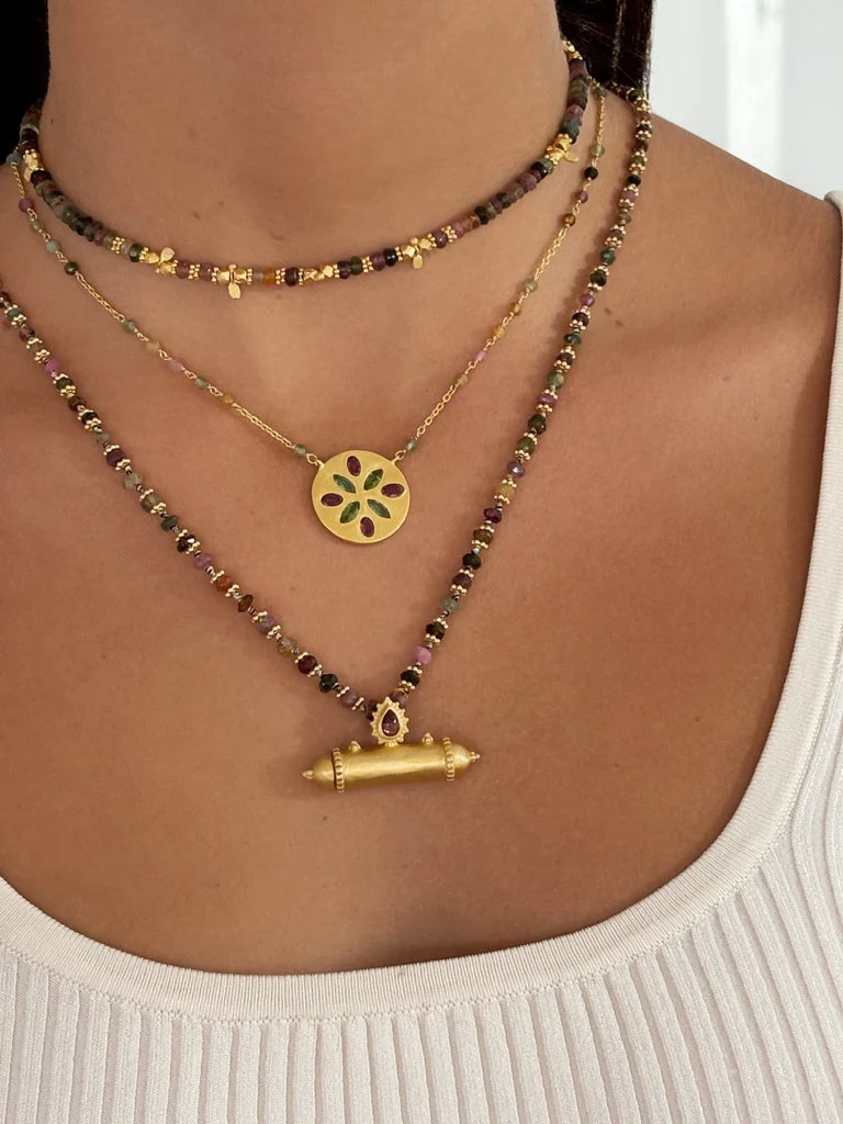 Multi Tourmaline Taj Talisman Necklace