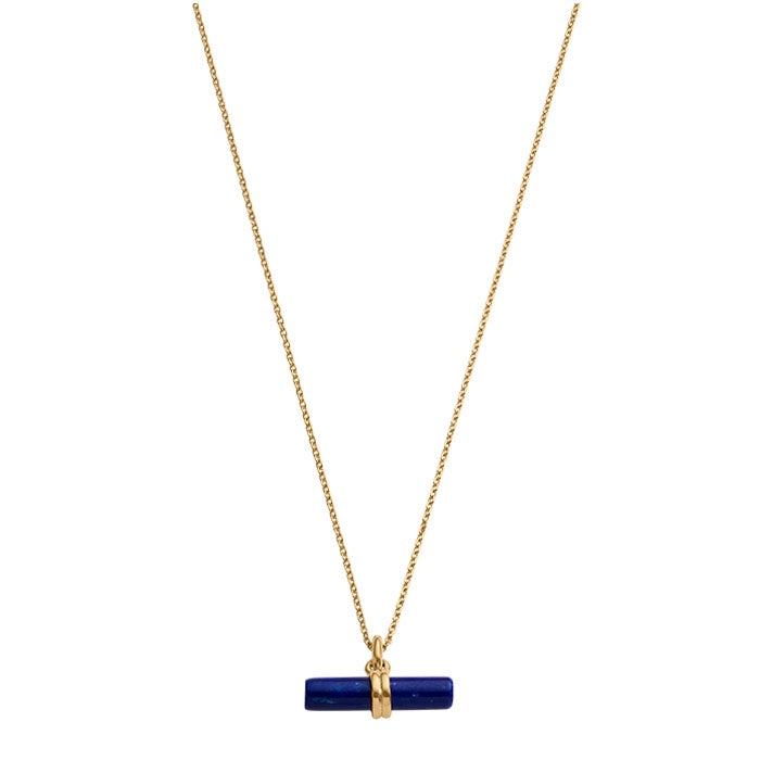Lapis T Bar Necklace | 18k Gold Vermeil