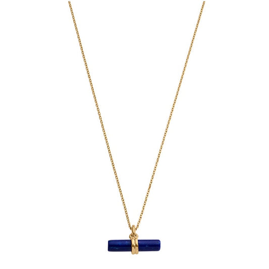 Lapis T Bar Necklace | 18k Gold Vermeil