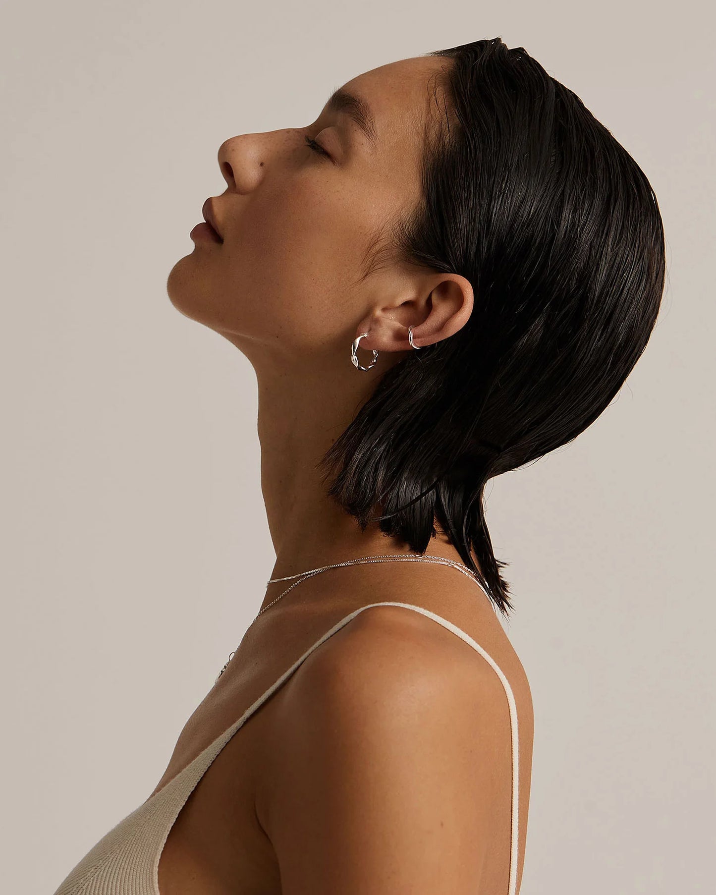 Wave Hoops | Sterling Silver