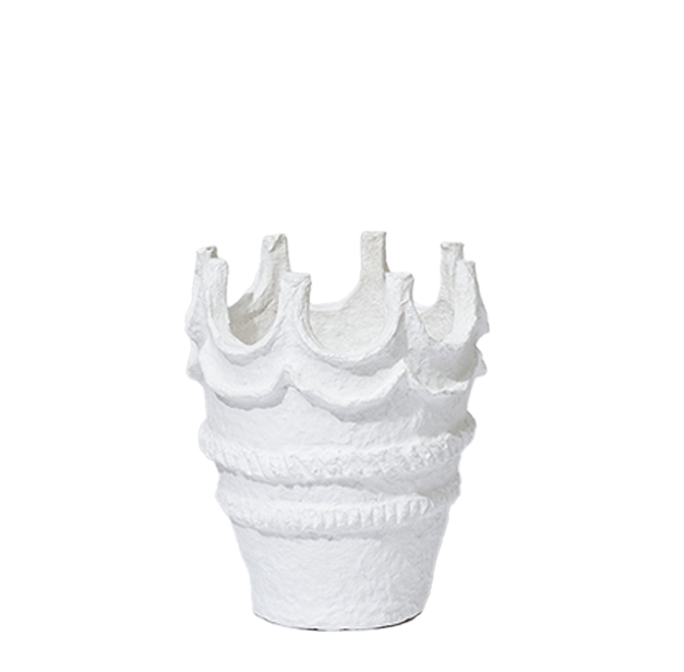 Cotton Mache Crown Vessel | Moon | S