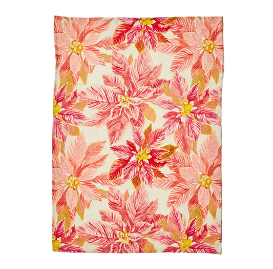 Linen Tea Towel | Poinsettia