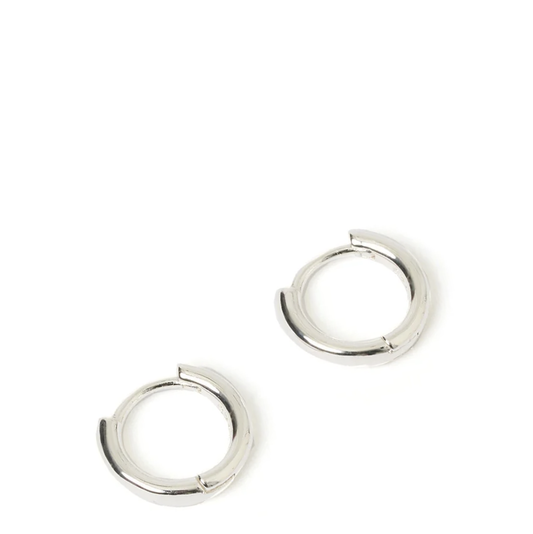 Shia Silver Huggie Earrings