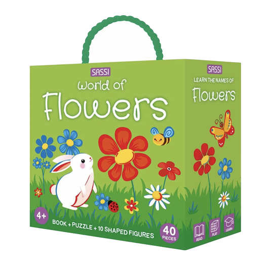 3D Puzzle & Book Set | Learn names of Flowers