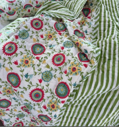 Suzani Quilt | White Multi | 220 x 245cm