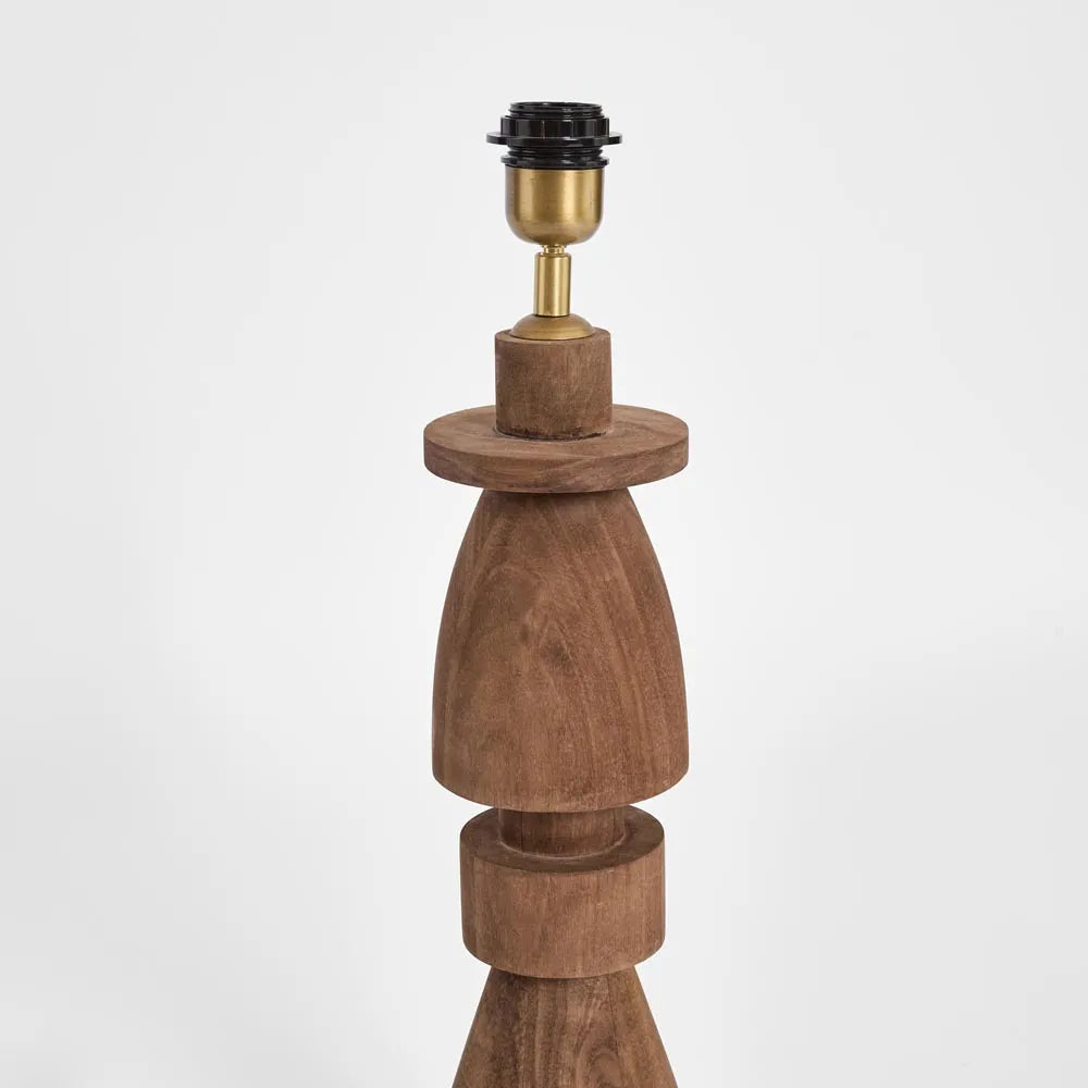Magnus Wood Table Lamp Saddle Base | Black Shade