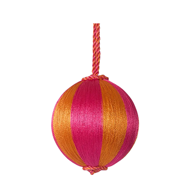 Stripe Silk Bauble | Pink + Orange